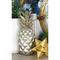 Silver Polystone Traditional Decorative Pineapple, 14" x 6" x 6"